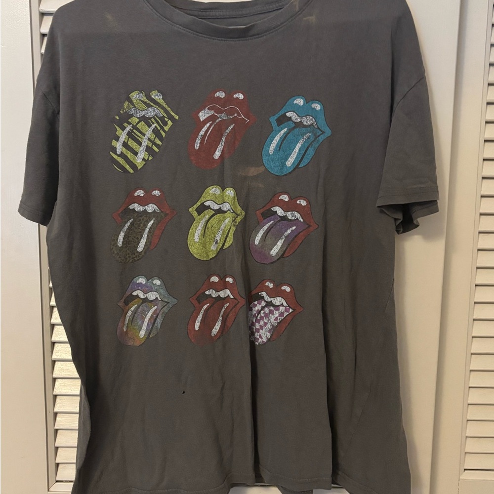 the Rolling Stones Black Logo Interior Print Tee